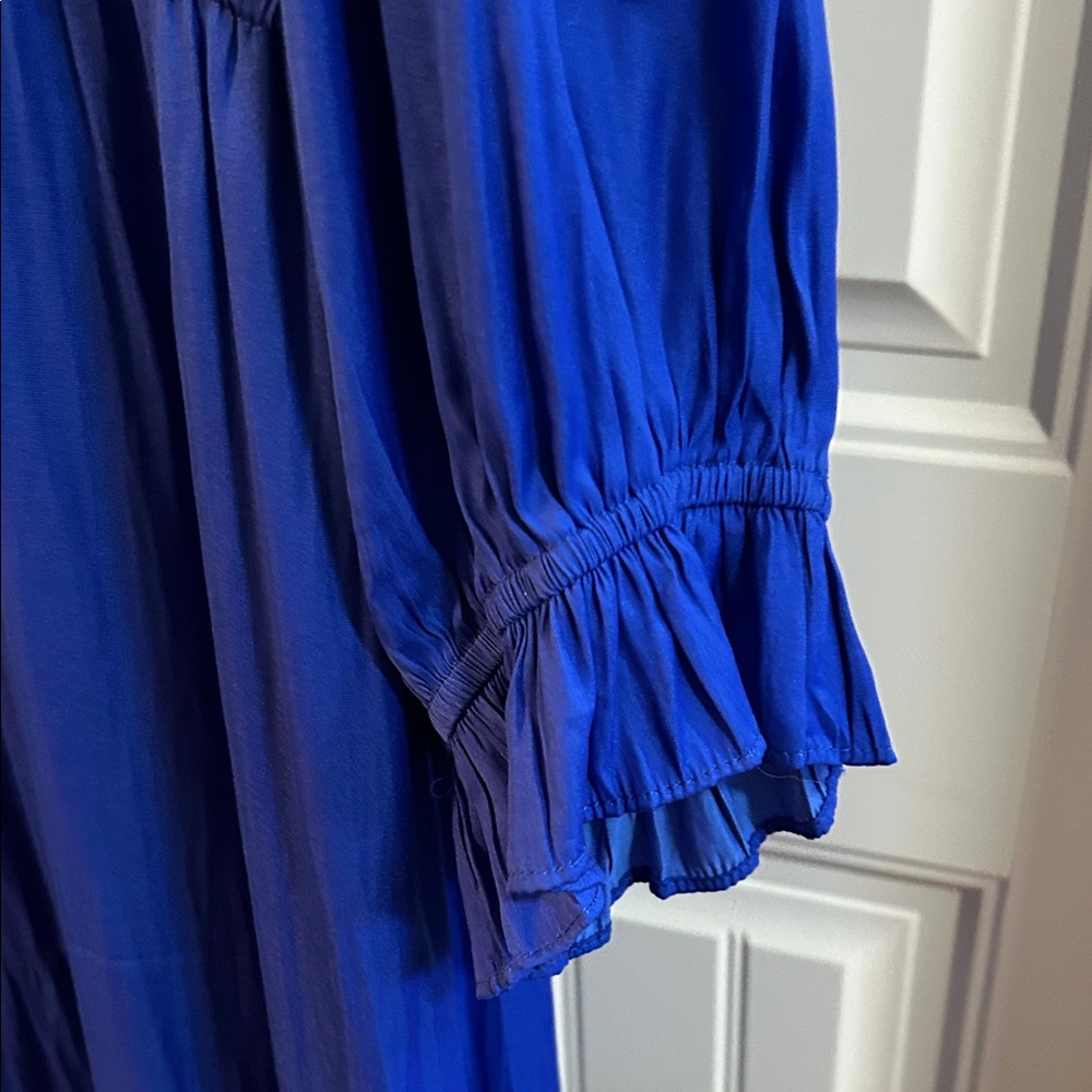 Skies Are Blue Royal Blue Long Sleeve Tiered Maxi Dress - Picture 5 of 8